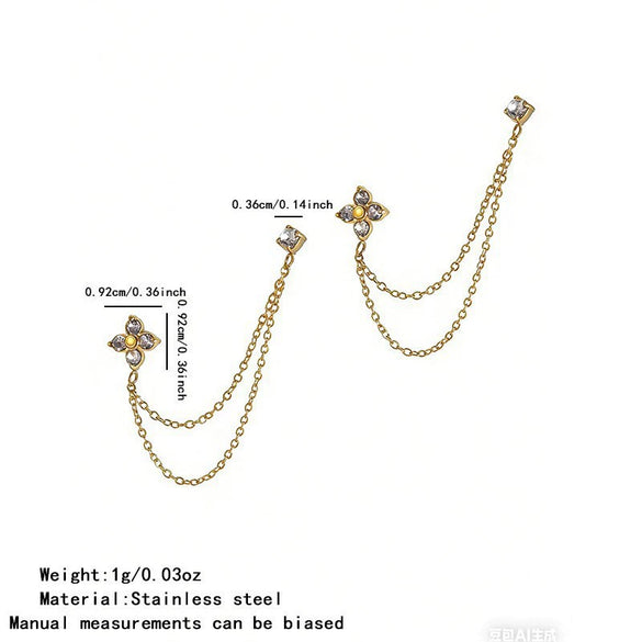Wholesale Plants Flowers Pattern Stainless Steel Electroplated Women's Earrings Necklace And Bracelet Set Accessories