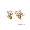 Wholesale Plants Flowers Pattern Stainless Steel Electroplated Women's Earrings Necklace And Bracelet Set Accessories