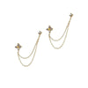 Wholesale Plants Flowers Pattern Stainless Steel Electroplated Women's Earrings Necklace And Bracelet Set Accessories