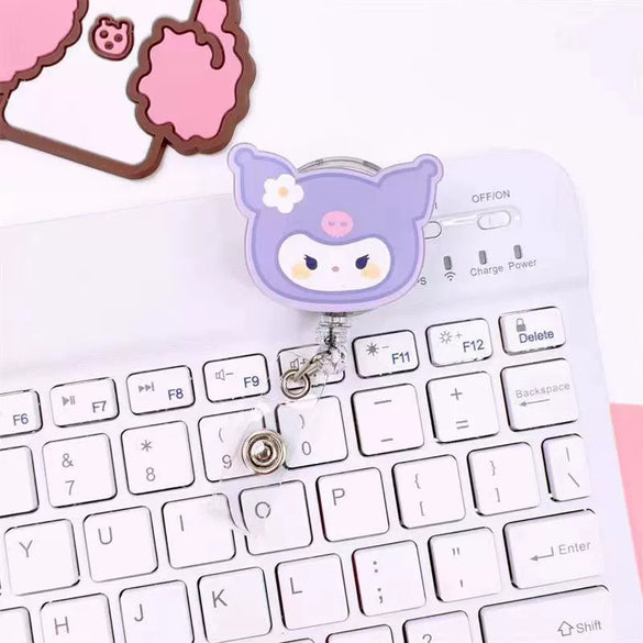 Wholesale Plastic Acrylic Nurse Badge Pendant Retractable Buckle Holder For Student School Bag With Cartoon Style