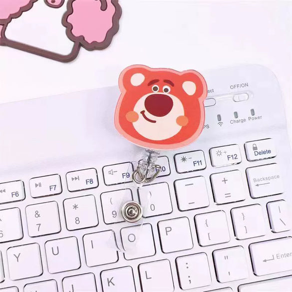 Wholesale Plastic Acrylic Nurse Badge Pendant Retractable Buckle Holder For Student School Bag With Cartoon Style