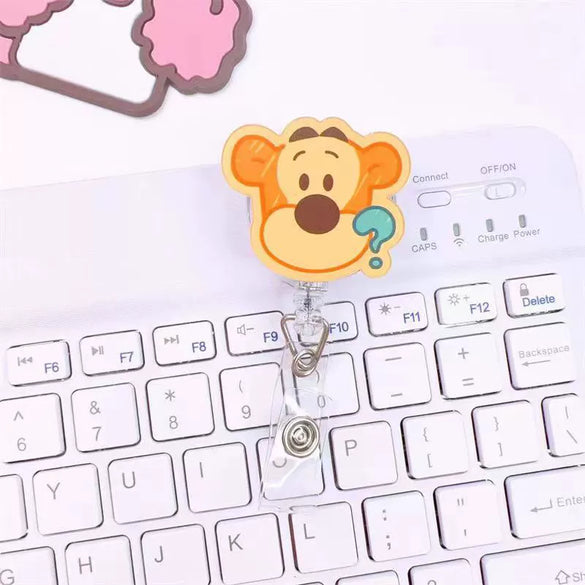 Wholesale Plastic Acrylic Nurse Badge Pendant Retractable Buckle Holder For Student School Bag With Cartoon Style