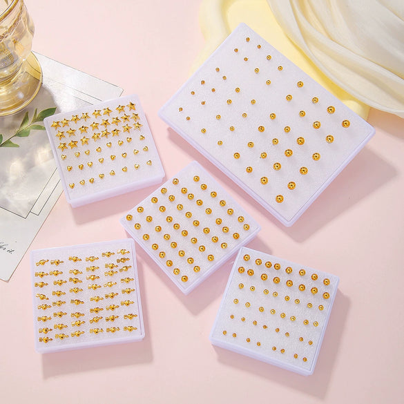 Wholesale Plastic And Resin Antiallergic Earrings With Geometric Design And Electroplating Process
