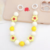 Wholesale Plastic And Resin Beaded Hand Chain With Printed Flower Design Lovely Style