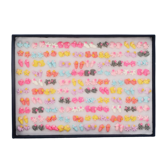 Wholesale Plastic And Resin Earrings Set With Geometric Style Dripping Glue Design In Fruit And Food Shape