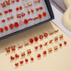 Wholesale Plastic And Resin Earrings Set With Geometric Style Dripping Glue Design In Fruit And Food Shape