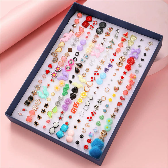 Wholesale Plastic And Resin Earrings Set With Geometric Style Dripping Glue Design In Fruit And Food Shape