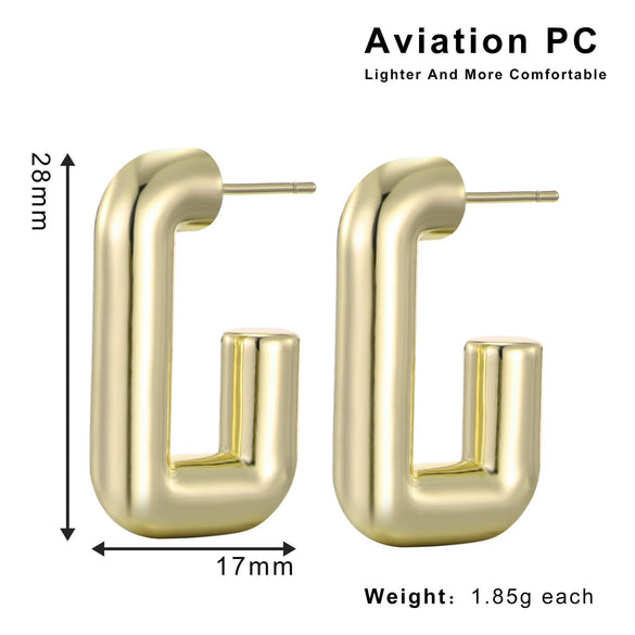 Wholesale Plastic And Resin Geometric Retro Light Luxury Hollow Electroplated Women's Earrings