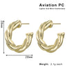 Wholesale Plastic And Resin Geometric Retro Light Luxury Hollow Electroplated Women's Earrings