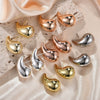 Wholesale Plastic And Resin Geometric Retro Light Luxury Hollow Electroplated Women's Earrings