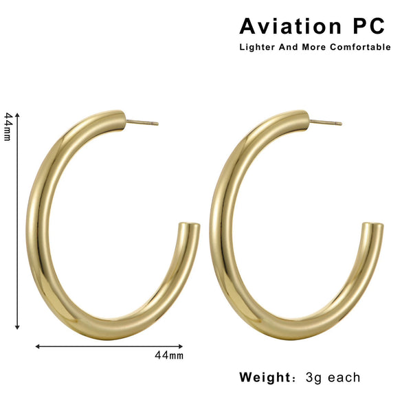 Wholesale Plastic And Resin Geometric Retro Light Luxury Hollow Electroplated Women's Earrings
