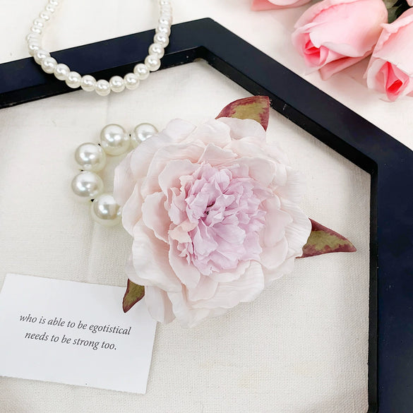 Wholesale Plastic And Resin Handmade Plant Flowers Style Hair Rope Hair Ring And Back Hair Clip For Women