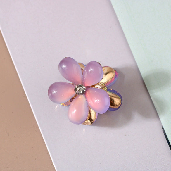 Wholesale Plastic And Resin Handmade Women's Hair Claw Clips With Cat's Eye And Flower Design