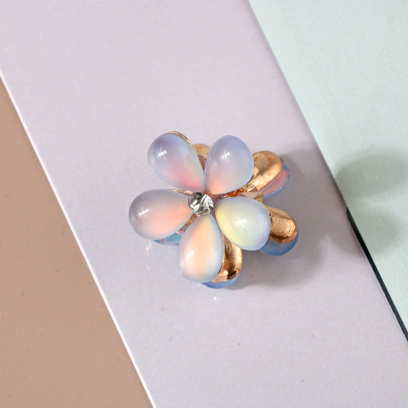 Wholesale Plastic And Resin Handmade Women's Hair Claw Clips With Cat's Eye And Flower Design