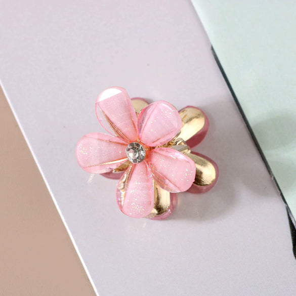 Wholesale Plastic And Resin Handmade Women's Hair Claw Clips With Cat's Eye And Flower Design