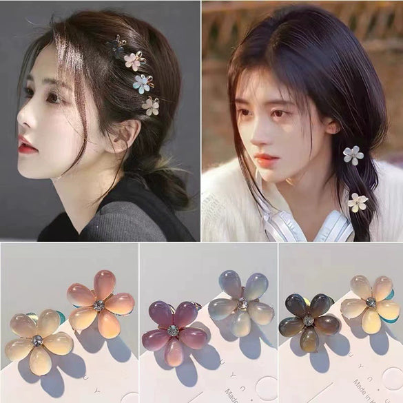 Wholesale Plastic And Resin Handmade Women's Hair Claw Clips With Cat's Eye And Flower Design