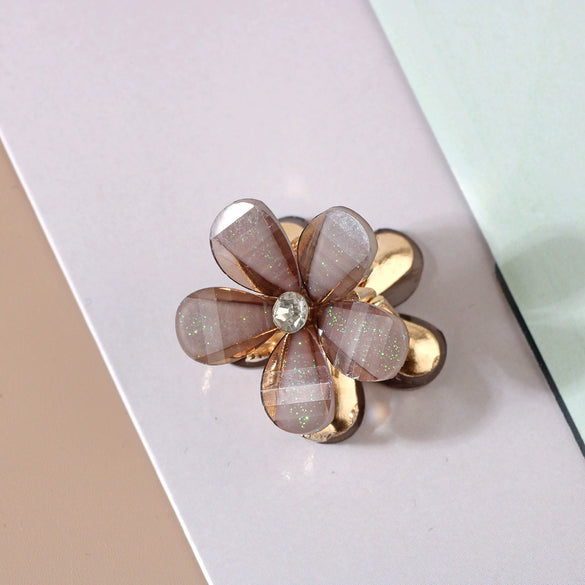 Wholesale Plastic And Resin Handmade Women's Hair Claw Clips With Cat's Eye And Flower Design