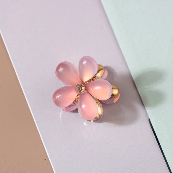 Wholesale Plastic And Resin Handmade Women's Hair Claw Clips With Cat's Eye And Flower Design