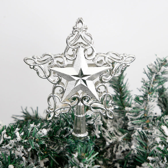 Wholesale Plastic Electroplated Fivepointed Star Christmas Tree Topper Decoration