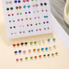 Wholesale Plastic Geometric Rhinestone Earrings With Electroplating Treatment For Women