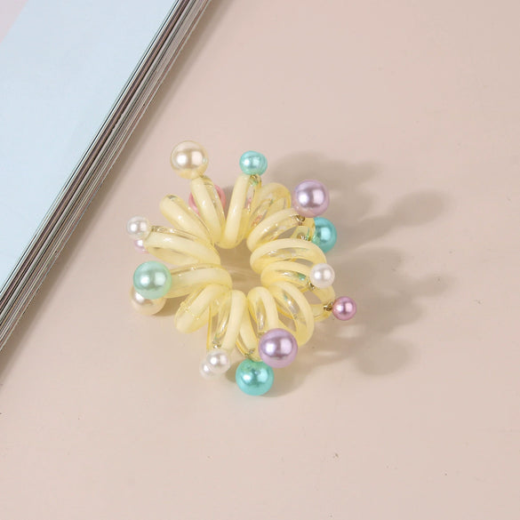 Wholesale Plastic Handmade High Elastic Women's Hair Ring For Tying Ponytails