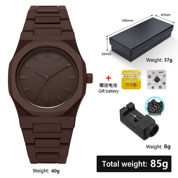 Wholesale Plastic Men's And Women's Quartz Watches With Round Dial And Stainless Steel Buckle For Exercise Style