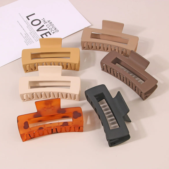 Wholesale Plastic Rectangular Claw Hair Clip For Women Fashion Ol Style With Baking Paint Treatment