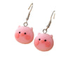 Wholesale Plastic Resin Animal Style Cute Pink Pig Earrings For Girls