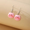 Wholesale Plastic Resin Animal Style Cute Pink Pig Earrings For Girls