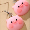 Wholesale Plastic Resin Animal Style Cute Pink Pig Earrings For Girls