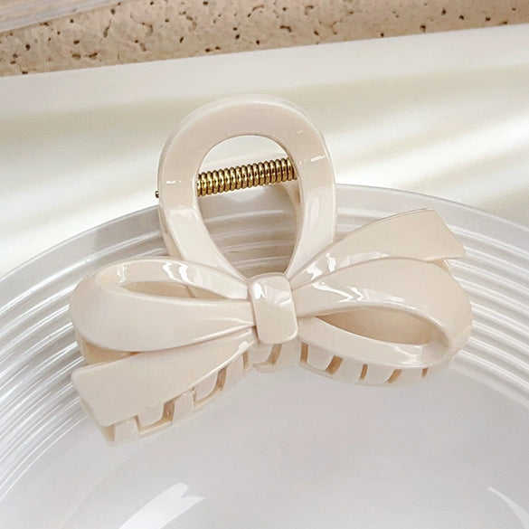 Wholesale Plastic Resin Bow Hair Clips Geometric Style Baking Paint Women Accessories