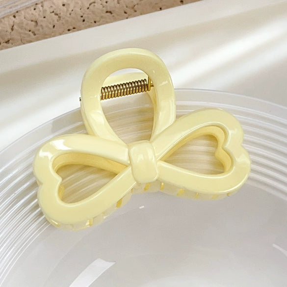 Wholesale Plastic Resin Bow Hair Clips Geometric Style Baking Paint Women Accessories