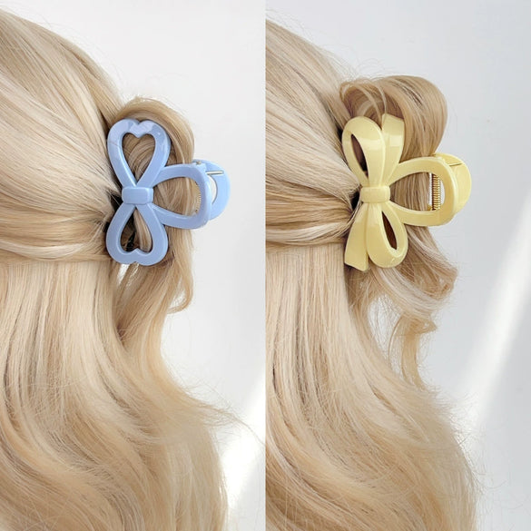 Wholesale Plastic Resin Bow Hair Clips Geometric Style Baking Paint Women Accessories