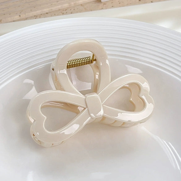 Wholesale Plastic Resin Bow Hair Clips Geometric Style Baking Paint Women Accessories