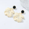 Wholesale Plastic Resin Flower Cut Out Multilayered Women's Light Luxury Style Earrings With Polish Design
