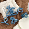 Wholesale Plastic Resin Geometric Handmade Women's Wave Fog Blue Grip Hair Clip