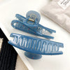 Wholesale Plastic Resin Geometric Handmade Women's Wave Fog Blue Grip Hair Clip