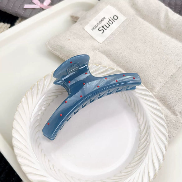 Wholesale Plastic Resin Geometric Handmade Women's Wave Fog Blue Grip Hair Clip