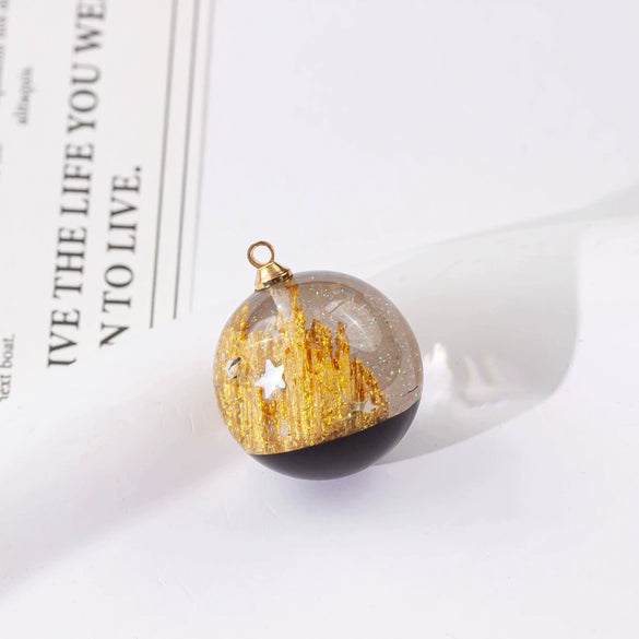 Wholesale Plastic Resin Handmade Diy Round Beads Starry Sky Mountain Pendant Bracelet Necklace Accessories With Epoxy Treatment