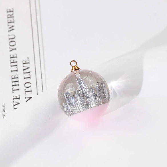 Wholesale Plastic Resin Handmade Diy Round Beads Starry Sky Mountain Pendant Bracelet Necklace Accessories With Epoxy Treatment