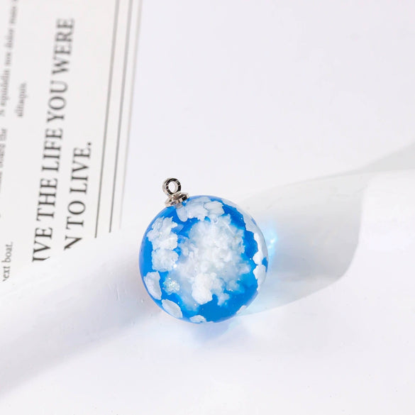 Wholesale Plastic Resin Handmade Diy Round Beads Starry Sky Mountain Pendant Bracelet Necklace Accessories With Epoxy Treatment