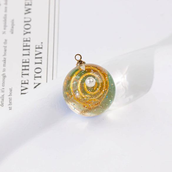 Wholesale Plastic Resin Handmade Diy Round Beads Starry Sky Mountain Pendant Bracelet Necklace Accessories With Epoxy Treatment