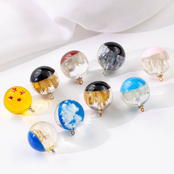 Wholesale Plastic Resin Handmade Diy Round Beads Starry Sky Mountain Pendant Bracelet Necklace Accessories With Epoxy Treatment