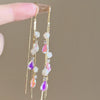 Wholesale Plastic Resin Handmade Flower Tassel Earrings With Silver Needle In Small Fresh Style