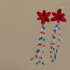 Wholesale Plastic Resin Handmade Flower Tassel Earrings With Silver Needle In Small Fresh Style