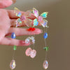 Wholesale Plastic Resin Handmade Flower Tassel Earrings With Silver Needle In Small Fresh Style