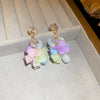 Wholesale Plastic Resin Handmade Flower Tassel Earrings With Silver Needle In Small Fresh Style