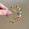 Wholesale Plastic Resin Handmade Flower Tassel Earrings With Silver Needle In Small Fresh Style