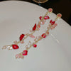 Wholesale Plastic Resin Handmade Flower Tassel Earrings With Silver Needle In Small Fresh Style