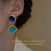 Wholesale Plastic Resin Heart Shaped Midancient Style Long Exaggerated Light Luxury Women's Earrings With Electroplating